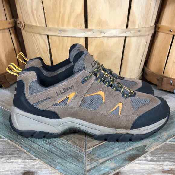 L.L. Bean Shoes - L.L. Bean Trail Model Tan Suede Mesh Waterproof Hiking Shoes Womens Size 10